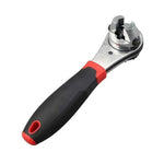 Clé à douille à cliquet à tête flexible réglable (6-22 mm) en acier au chrome-molybdène 