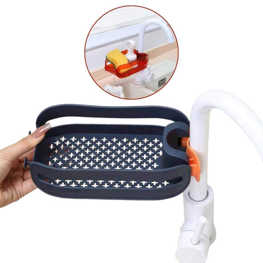 2-in-1 Abtropfgestell für Wasserhahn | Einclip-Fixierung, Küchen- & Bad-Organizer