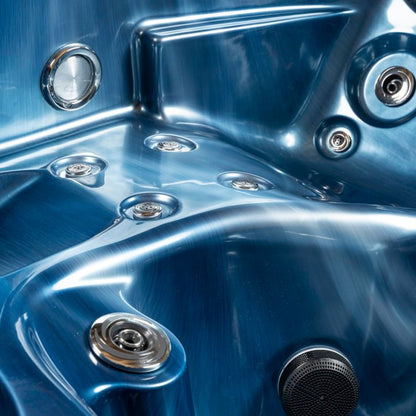 Outdoor Whirlpool 'Torina Ocean Blue' für 5 Personen: Mit kraftvoller Massage & LED-Farblichttherapie