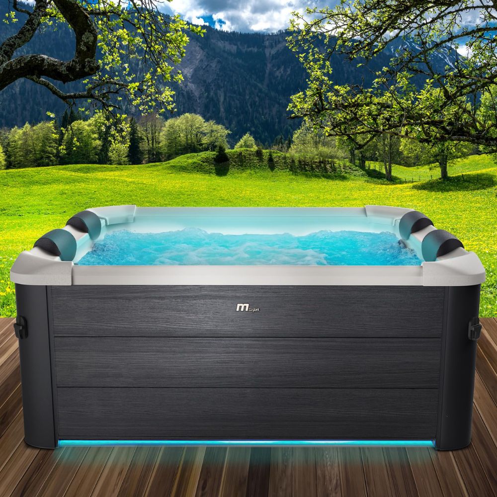 BRAST® Whirlpool MSpa Oslo Plus XXL mit Fester Außenwand & LED-Beleuchtung