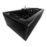 Luxury whirlpool bathtub Relax Profi in black with fittings: Made in Germany, LED, Bluetooth
