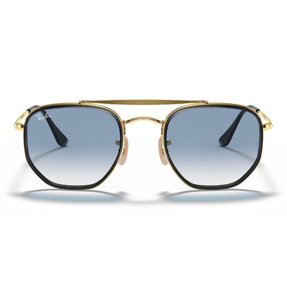 Ray Ban 'RB3648M' Unisex Sunglasses: Gold Retro Style (Size: 52mm)