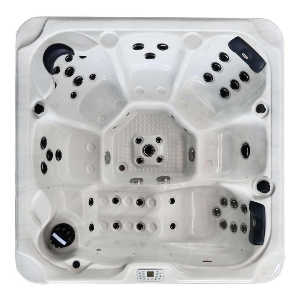 Outdoor whirlpool OASIS MAXI with cover &amp; step: 52 massage jets, LED, speaker, Bluetooth