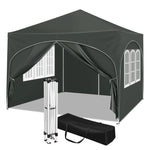 WOLTU 3x3m Faltpavillon mit 4 Seitenwänden | UV-Schutz - Höhenverstellbar - Wasserabweisend (inkl. Tragetasche)
