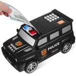Digital Police SWAT Car Piggy Bank with Password Protection and Fingerprint Scanner